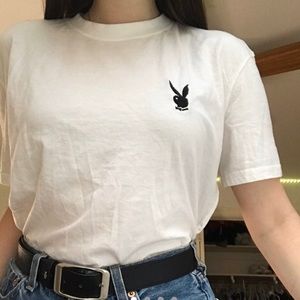 Playboy Bunny White Tee (available in pink)